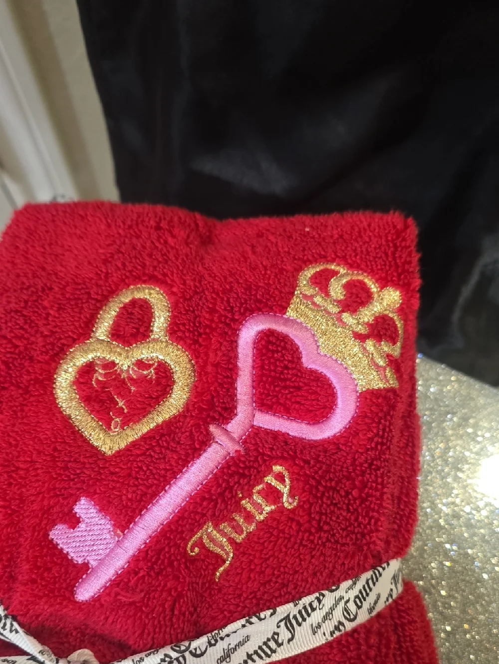 Juicy Couture Home Heart & Key Logo Embroidered Hand Towel Set